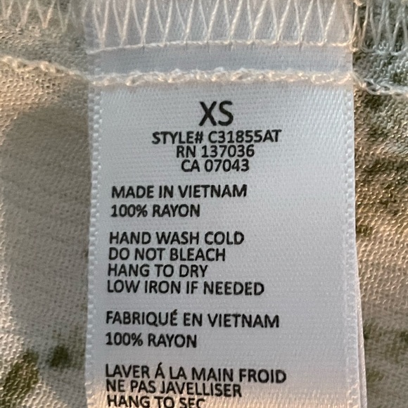 XS Paper Crane: Short Sleeve Floral Cottage Midi Sun Dress- Beige/Green Cottage - Picture 10 of 10